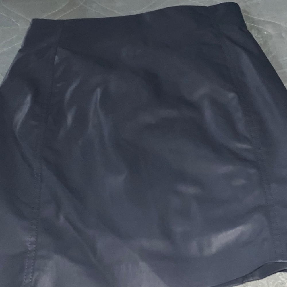 Grayish Blue Faux Leather Skirt NWT